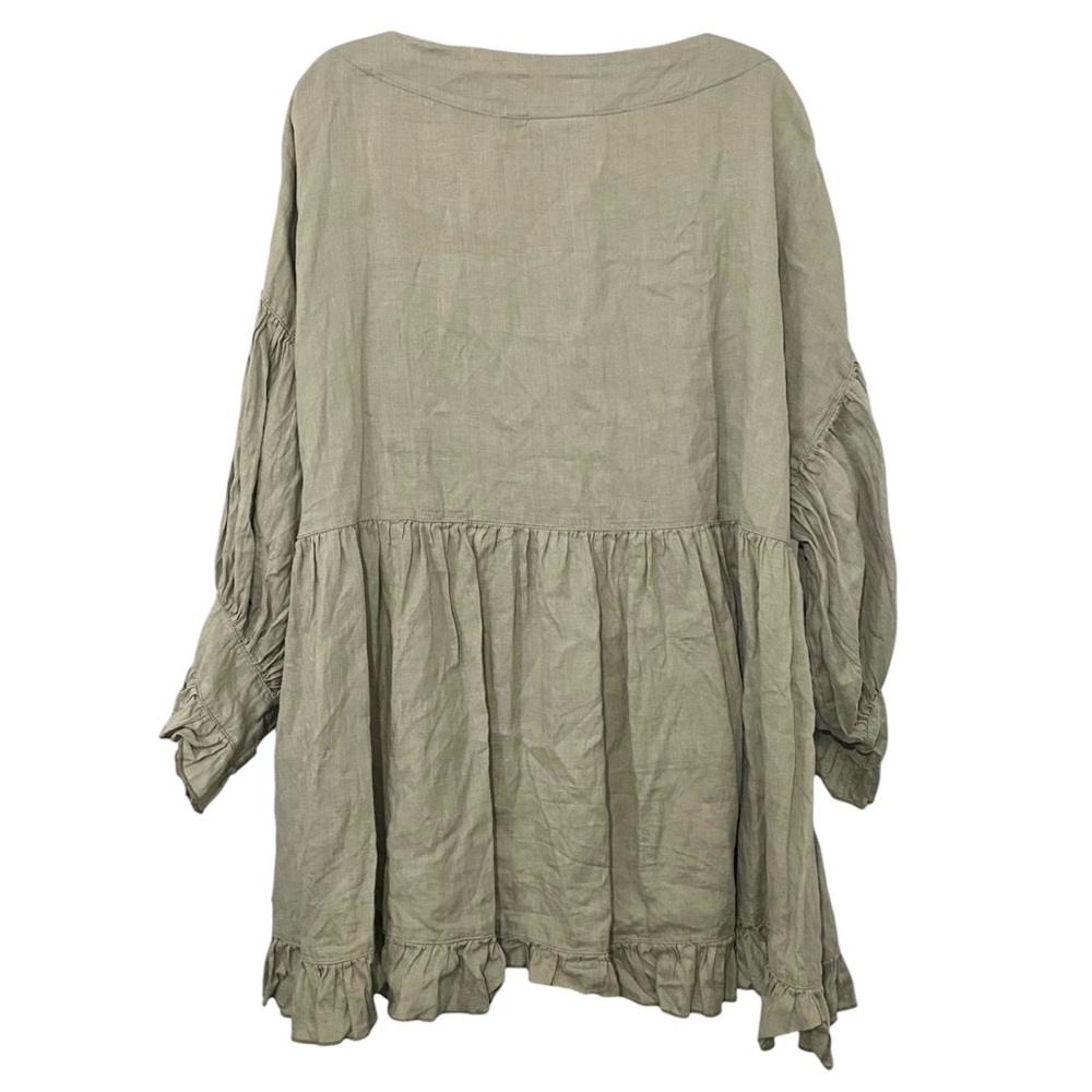 Heart’s Desire by Mary Grace Linen Artist Top Size XL Sage Green Like New - Picture 9 of 16